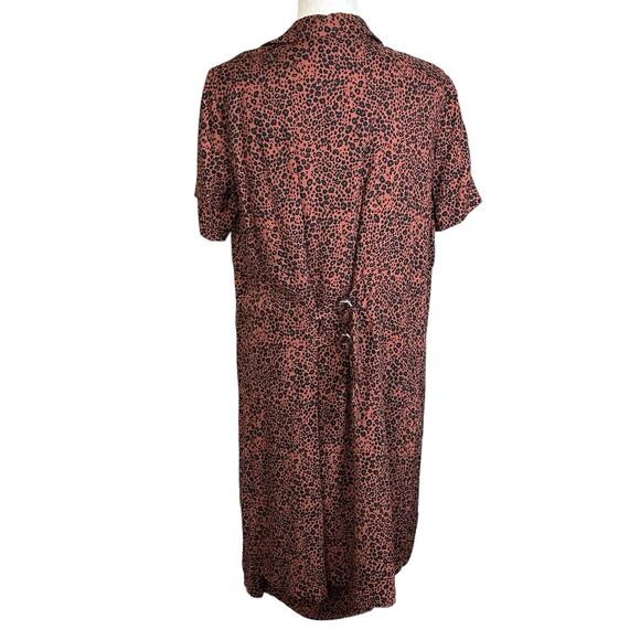 GB Lounge Dress With Topper Set Size XL Brown Black Animal Rayon Loungewear - Picture 4 of 16